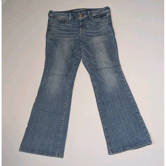 American Eagle Women’s 18 Original Bootcut Jeans Blue Medium Wash Stretch AE - Picture 1 of 16